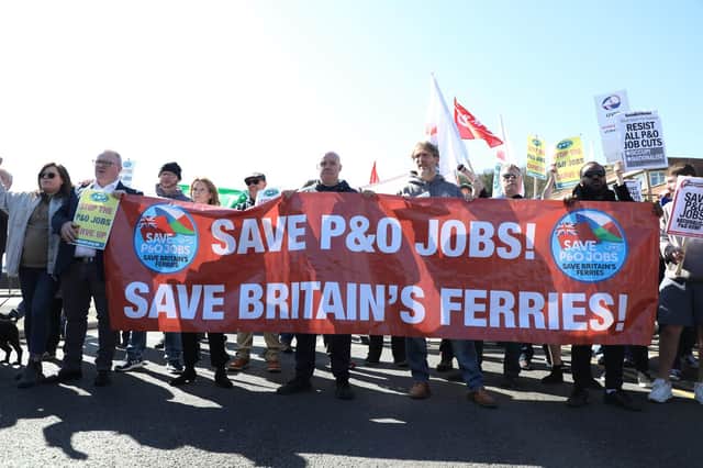 Protests have taken place after P&O Ferries made all 800 crew members redundant without union consultation