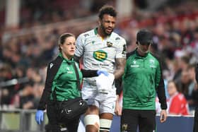 Courtney Lawes suffered a thumb injury against Gloucester