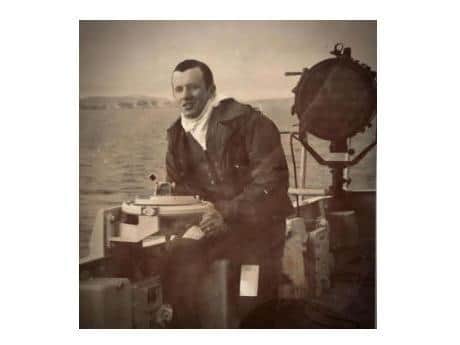 Paul McKay on board a naval vessel