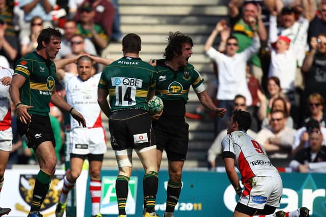 Lee Dickson roared for delight after scoring for Saints in their quarter-final win against Ulster in April 2011