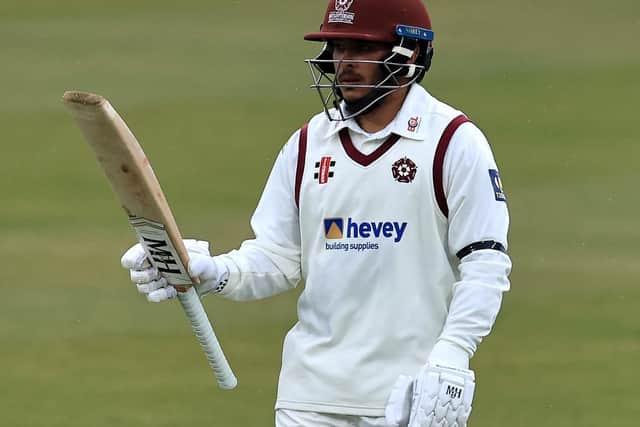 Ricardo Vasconcelos hit an unbeaten half-century on day two at the County Ground