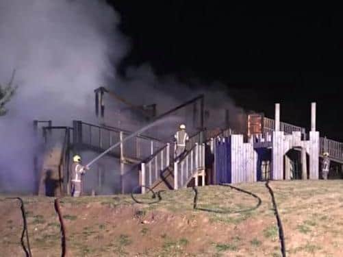 Firefighters tackled the blaze after receiving a 999 call at 1.15am. Photo: Raunds Fire Station