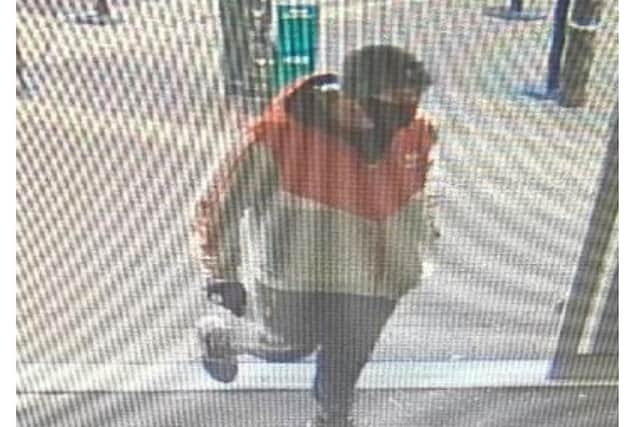 Police want to speak to this man in connection with the robbery.