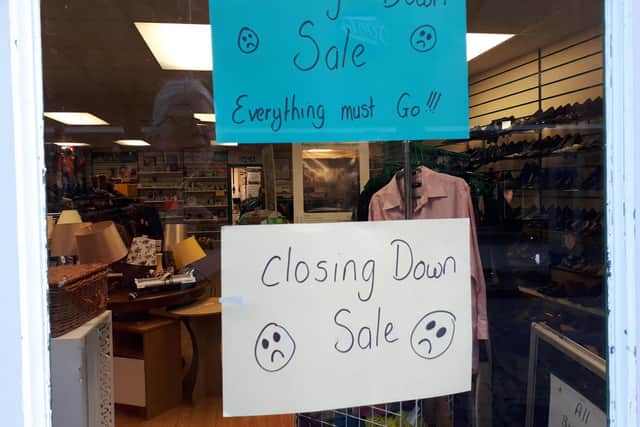 Closing down sale signs have gone up in the Kettering shop