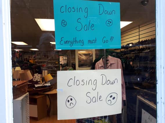 Closing down sale signs have gone up in the Kettering shop
