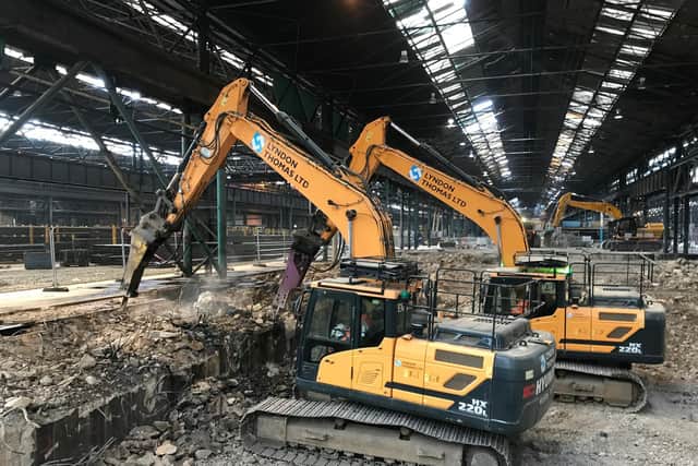 The demolition under way at stretch mill number one.