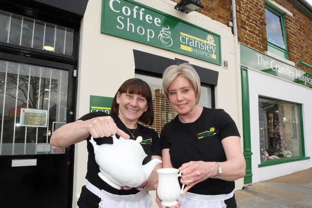 Coffee Shop opens - volunteers Julie Morgan and Debbie Bickle in April 2012