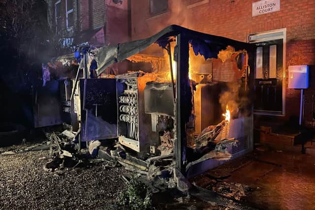 Thursday night's blaze destroyed two electricity substations next to flats in Semilong Photo: @NFRS