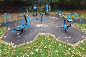 Some of the types of outdoor gym equipment that will be on offer in KGH’s Pocket
Park to staff and the public (Picture courtesy of Wicksteed)