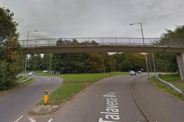 Objects are being dropped from the Talavera Way bridges onto the carriageway below
