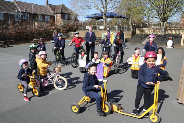 Grange Primary Academy pupils taking part in the Big Pedal