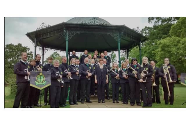 Rushden Town Band at Abington Park bandstand in 2019