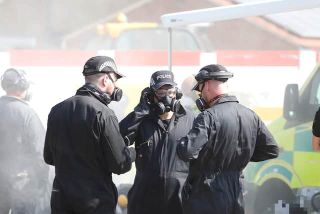 Around 30 police officers attended the scene