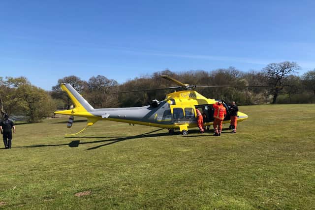 The air ambulance before it took off. Image: JPI Media