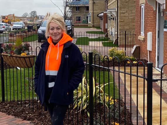 Persimmon Homes Midlands trainee assistant site manager Caroline Swannell at the company’s Cranford Chase development