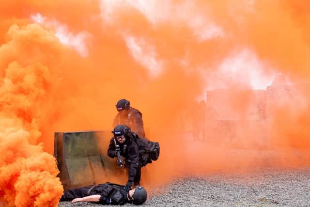 Officers had to deal with realistic attacks from missiles during the training programme