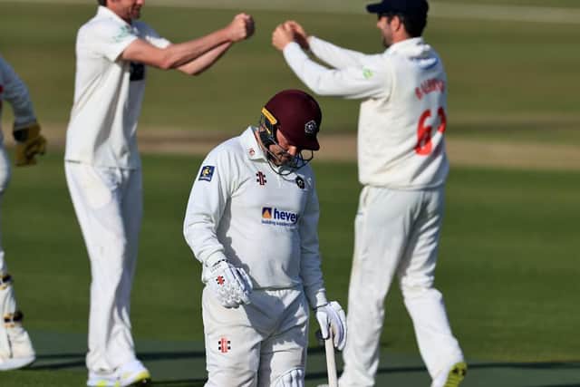 Glamorgan celebrate the departure of Adam Rossington