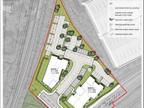 The proposals for up to 39 flats at land just off John Clark Way in Rushden