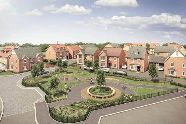 A computer-generated image of Davidsons Homes’ Sanders Fields development in Rushden