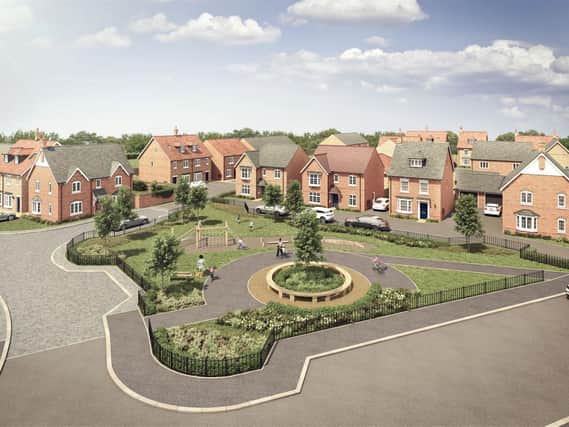 A computer-generated image of Davidsons Homes’ Sanders Fields development in Rushden