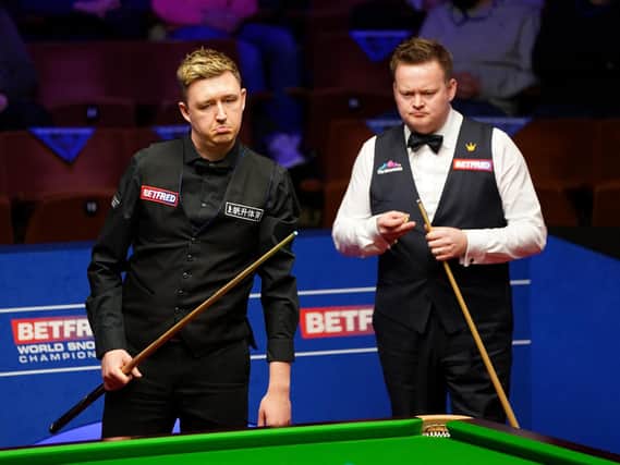 Kettering's Kyren Wilson holds a 6-2 lead over Shaun Murphy, who grew up in Irthlingborough, going into the second session of their World Championship semi-final this afternoon. Picture courtesy of Getty Images