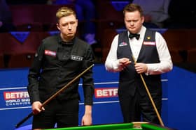 Kettering's Kyren Wilson holds a 6-2 lead over Shaun Murphy, who grew up in Irthlingborough, going into the second session of their World Championship semi-final this afternoon. Picture courtesy of Getty Images