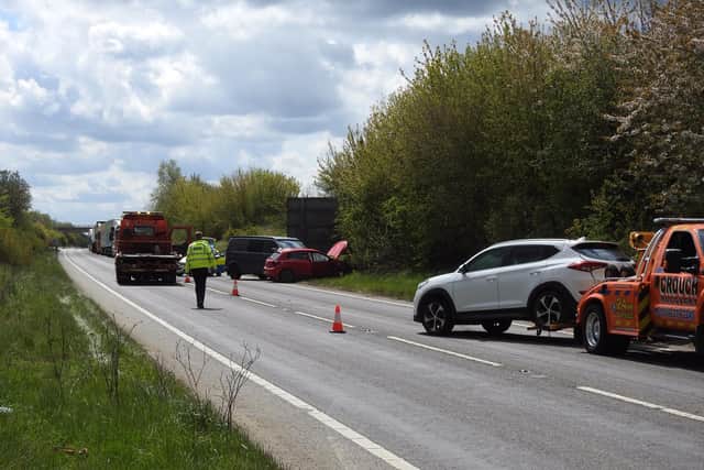 Emergency services at the scene of the crash. Picture: Andrew Carpenter