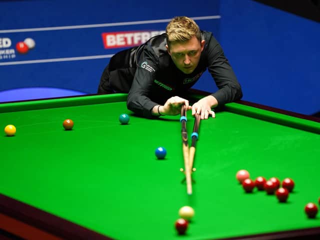 Kyren Wilson in action during yesterday's session of his World semi-final against Shaun Murphy. Picture courtesy of Getty Images