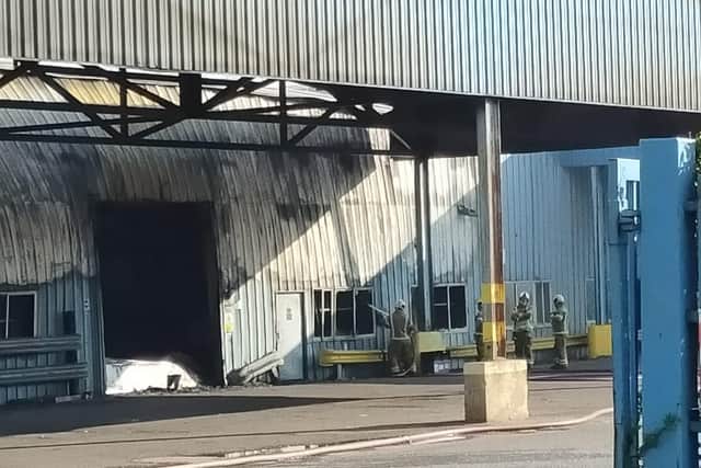 The scene of the warehouse fire in Brackmills.
