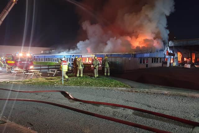 The blaze on Saturday morning.
