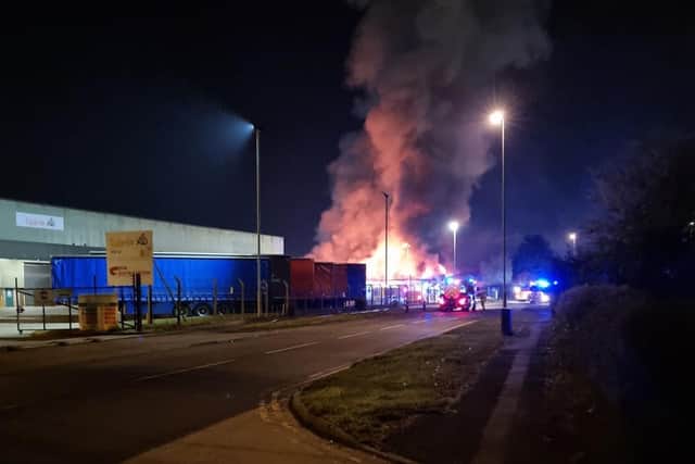 The fire in Brackmills Industrial Estate on Saturday (May 1).