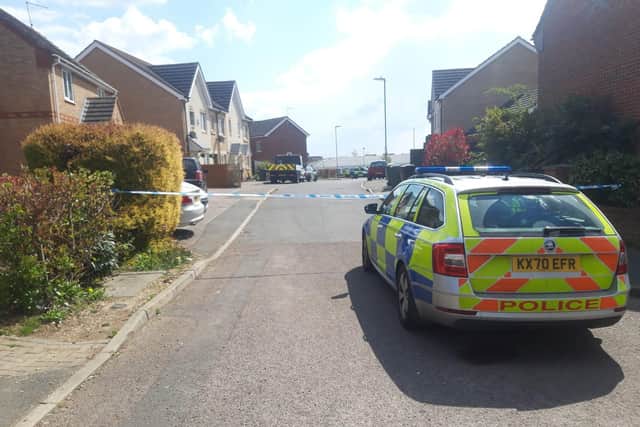 A police cordon at the scene.