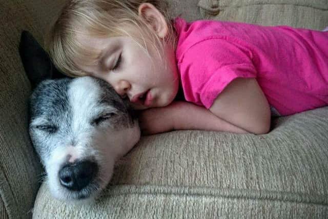 Kaycee with her old pet dog Mac
