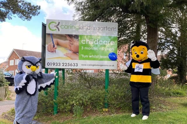 The mascots out and about in Wellingborough