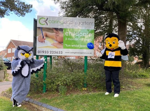 The mascots out and about in Wellingborough