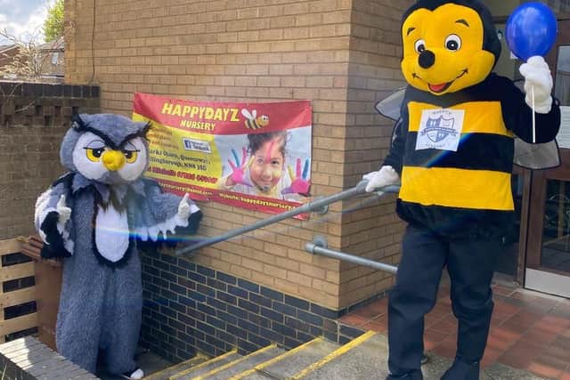 The mascots have been delivering packs across Wellingborough