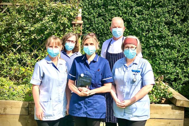 Some of the staff at Grangefield with the Private Healthcare Award.