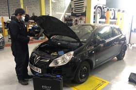 One of the cars Auto Spares has donated to Northampton College's mechanics students