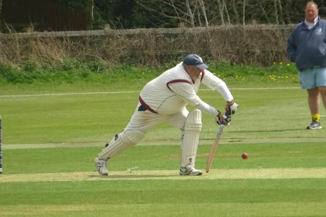 Mark Pearson performed well with the bat for Geddington 3rd but it wasn’t enough to prevent a defeat to Brigstock 2nd. Picture by Nathan Armstrong