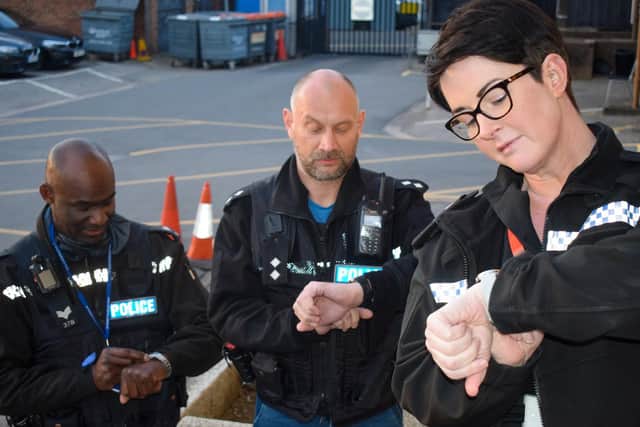 Sgt Williams, Insp Blaize and Chief Inspector Handford await fast opening time