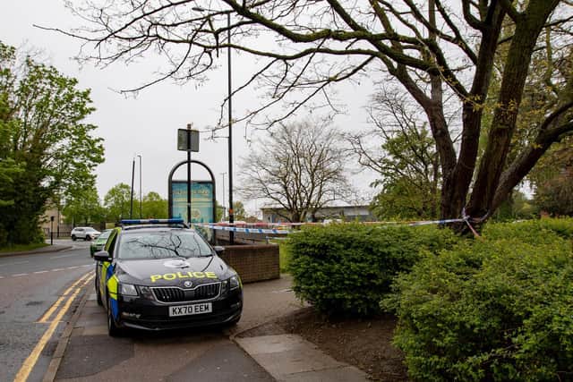 A cordon remains in place in the area this morning. Photo: Leila Coker.