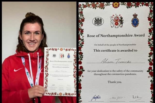 Alison Turiccki with her award