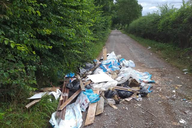 The dumped waste near Little Harrowden