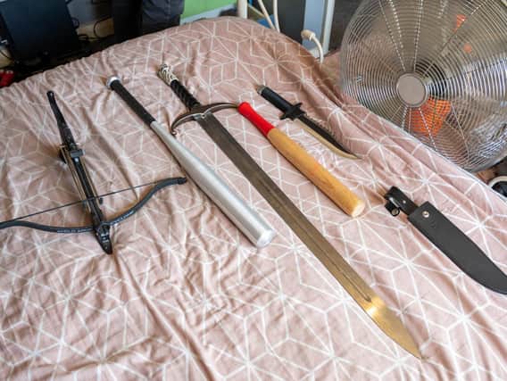 Some of the weapons found during today's police raids