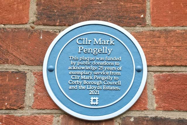 The plaque paid for by local people