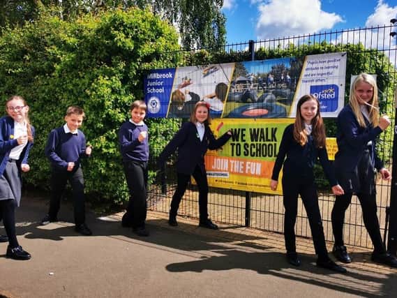 Children at Millbrook Junior School took part in 'Walk to School Week'