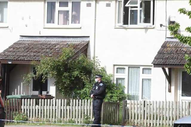 Police at the scene this morning.
