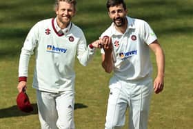 Gareth Berg (left) and Ben Sanderson claimed 19 wickets between them in the County's win over Sussex at Wantage Road three weeks ago