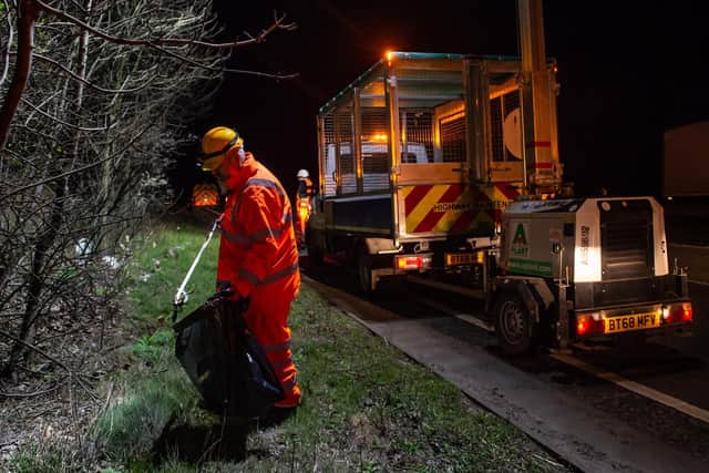 Workers on the A14