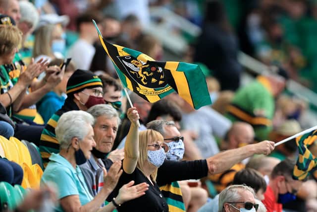 Fans were back at Franklin's Gardens for the first time since December